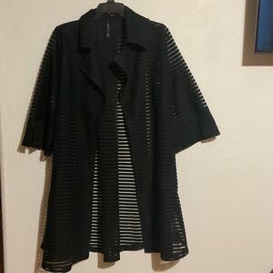 Black Striped Open Cardigan. Size M